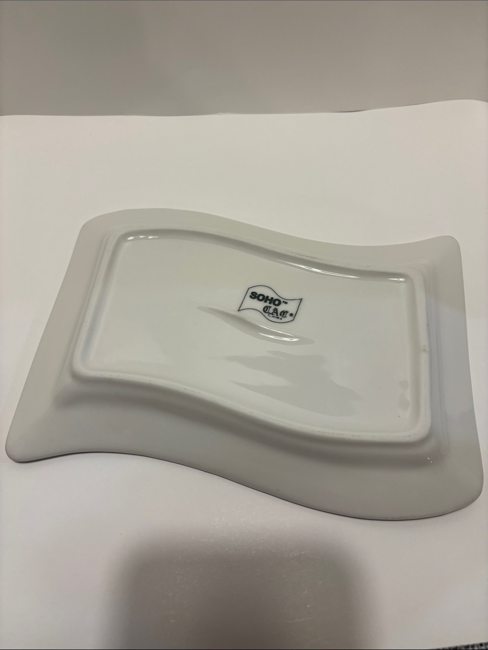 White SOS by CAC China Small Porcelain Serving Platter